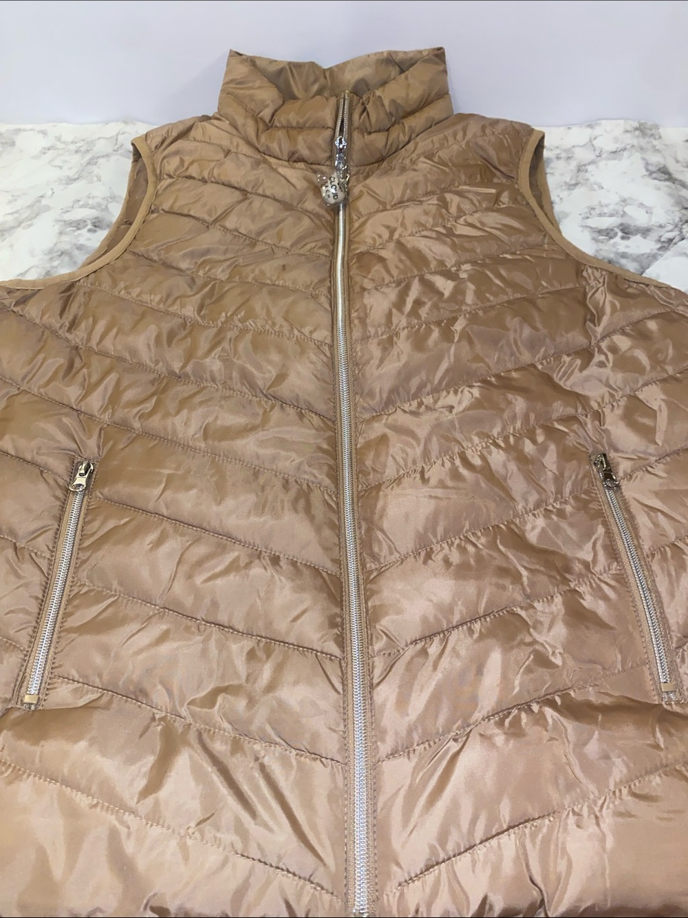 Big Chill Women's Quilted Puffer Vest in Tan